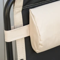 Outsunny Foldable Outdoor Lounge Chair with Footrest, Oversized Padded Zero Gravity Lounge Chair with Headrest, Cup Holders, Armrests for Camping, Lawn, Garden, Pool, Beige(m-12)