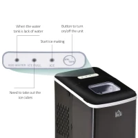 HOMCOM Portable Countertop Ice Maker Machine, 9 Cubes in 8 Minutes, Ice Machine for Freezer 27lbs/24H, Automatic Cleaning with Scoop and Basket for Kitchen Home Office Bar(m-8)