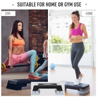 Soozier Aerobic Stepper 3-Level Riser Fitness Cardio Workout Steps 4.7" - 6.7" - 8.7"(m-6)
