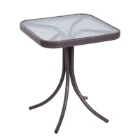 Outsunny 5pc Garden Sling Patio Bistro Set Outdoor Adjustable Lounger Table Footrest Set Brown(m-3)