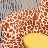 Qaba Giraffe Kids Chair Sofa Flannel Covered Armchair Stick Horse Child Chair with Padded Seat for 18-36 Months - Brown(m-9)