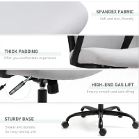 Vinsetto High Back Ergonomic Home Office Desk Chair with Spandex Fabric, Computer Task Chair with Ladder Back, Thick Padding and 360 Swivel Wheels, Grey(m-7)
