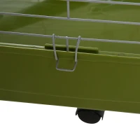 PawHut 47" Small Animal Cage Chinchilla Guinea Pig Hutch Pet House with Platform Ramp, Food Dish, Wheels, & Water Bottle(m-14)