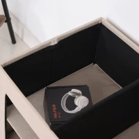 HOMCOM Modern Folding Shoe Storage Bench with Flipping Lid, Ottoman Bench for Bedroom & Hallway with 9 Cubes, Beige(m-11)