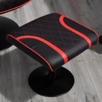 Vinsetto High Back Video Gaming Recliner with Ottoman, Racing Style PC Computer Office Chair, Swivel with Headrest & Lumbar Support, Adjustable Height, Black/Red(m-12)