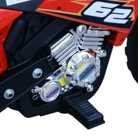 Aosom Cruising Kids Dirt Bike Electric Motorcycle with Charging 6V Battery, Real Driving Sounds, Built-In Music, Red(m-10)