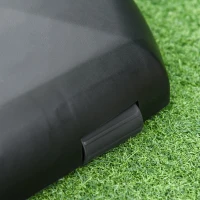 Outsunny Outdoor Umbrella Stand Pentagonal Rolling Base with 2 Wheels, Heavy Duty Fitting Φ1.25"-Φ2" Umbrella Poles, Concrete Filled, Black(m-10)