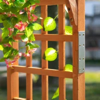 Outsunny Wooden Garden Arch Outdoor Walkway Arbor for Decorative Climbing Plants Patio Lawn Backyard Party Wedding Ceremony Decoration Accessories Brown(m-6)