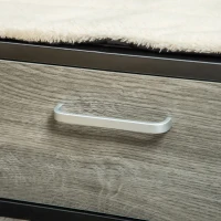 PawHut Elevated Dog Bed, Furniture Style Pet Sofa Couch, Soft Modern Puppy Lounger with Storage Drawer, Cushion, for Medium-sized Animals, Grey(m-8)