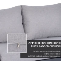 Outsunny 4 PCs PE Rattan Wicker Sofa Set Outdoor Conservatory Furniture Lawn Patio Coffee Table w/ Cushion Light Grey(m-5)