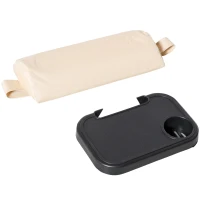 Outsunny Foldable Outdoor Lounge Chair with Footrest, Oversized Padded Zero Gravity Lounge Chair with Headrest, Cup Holders, Armrests for Camping, Lawn, Garden, Pool, Beige(m-15)