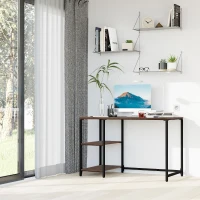 HOMCOM 47" Modern/Industrial Computer Writing Desk with 2 Storage Shelves for Home Office, Study, or Game Room(m-2)