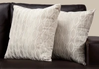 Monarch 18" x 18" Wave Pattern Throw Pillow (Set of 2) - Taupe(m-2)