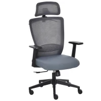 Vinsetto Mesh Office Chair with Lumbar Back Support High Back Swivel Task Chair, Adjustable Height Head Pillow, Blue Grey(m-2)