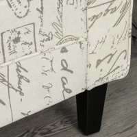 HOMCOM 42" Ottoman Bench, Modern Linen Armed Entryway Bench, Signature Print with Cream White Parchment Background(m-12)
