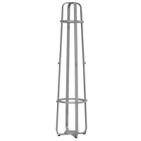 Monarch 72" Industrial Modern 12-Hanging Peg Metal Coat Tree Hanger Rack with Umbrella Holder - Silver Finish(m-1)