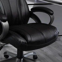 Vinsetto 4-Point Vibration Massage Executive Office Chair High Back Height Adjustable Padded Seat with Wheels, Black(m-16)