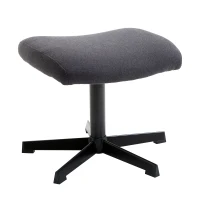 HOMCOM Recliner Ottoman Set Swivel Armchair Lounge Adjustable Backrest Padded Seat Footstool Living Room Grey(m-10)