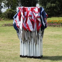 Outsunny 29' x 10' Pop Up Canopy Party Wedding Event Tent with Carrying Case - American Flag(m-5)