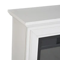 HOMCOM 31" W x 24.5" H Electric Fireplace Mantel TV Stand, Media Console Center Cabinet with Remote Control, White(m-11)