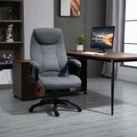 Vinsetto Fabric Home Office Chair, Computer Desk Chair with Tilt Function, Executive Chair with 360° Swivel, Adjustable Height, Padded Armrests and Headrest, Gray(m-2)