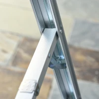 HomCom Multi-Purpose Folding Aluminum Ladder with 6 Platforms, for Indoor & Outdoor Use & a 330lbs Capacity, 82" Tall(m-10)