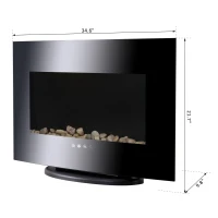 HOMCOM Wall Mounted / Free Standing Electric Fireplace 750W/1500W Black(m-3)