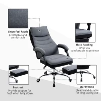 Vinsetto Office Chair High Back Computer Desk Chair 360° Swivel Adjustable Recliner Chair with Padded Armrest and Retractable Footrest(m-7)