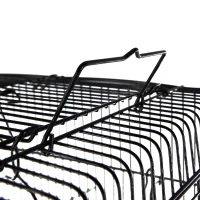 PawHut 28"H Steel Bird Cage with Open Play Top, Perch, Feeding Bowl for Parrot Lovebirds Parakeets Cockatiels - Black(m-10)