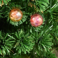 HOMCOM 3 FT Pre-Lit Artificial Table Christmas Tree, Fiber Optic Holiday Home Xmas Indoor Decoration with Golden Stand, Green(m-11)