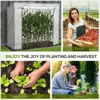 Outsunny 79" x 29" x 66" Walk-in Garden Greenhouse Patio Hot House with Durable Steel Frame Outdoor Tomato Plant House White(m-6)