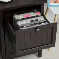 HOMCOM Vintage Executive Computer Desk, Home Office Work station, Student Table with Cabinet & 3 Drawers for Hanging Files, Brown(m-10)