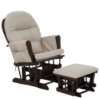 HOMCOM Nursery Glider Ottoman Set Suede Living Rome Beige(m-1)