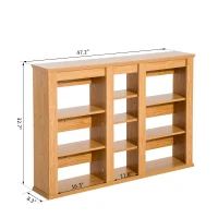 HOMCOM Triple Wall Mounted Media Storage Floating CD DVD Shelves Rack Hanging Organizer Unit(m-3)