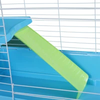 PawHut 40” Steel Plastic Small Animal Pet Cage Kit with Wheels - Blue and White(m-11)