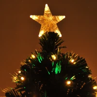 HOMCOM 7ft Tall Pre-Lit Artificial Fiber Optic LED Lighted Christmas Tree(m-12)