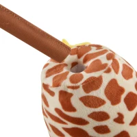 Qaba Giraffe Kids Chair Sofa Flannel Covered Armchair Stick Horse Child Chair with Padded Seat for 18-36 Months - Brown(m-10)