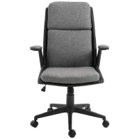 Vinsetto High Back Office Chair Computer Swivel Rolling Task Chair with Height Adjustable Comfortable with Armrests, Black/Deep Grey(m-9)
