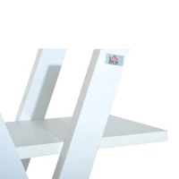 HOMCOM Wooden A Frame Bookshelf 4-tier Ladder Display Shelf Storage Stand Home Furniture White(m-7)