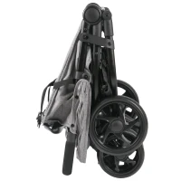 Qaba Side by Side Baby Double Stroller for Toddlers Twin Pushchair with Adjustable Backrest Foot Holder Canopy Safety Harness and Storage Basket Shock Suspension Grey(m-9)