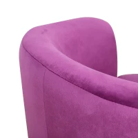Qaba Velvet Kids Armchair Kids Furniture with Armrest, Plastic Legs - Purple(m-5)