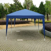 Outsunny 10'x20' Foldable Pop Up Party Tent Outdoor Patio Gazebo Canopy  Market Tent without Walls, Oxford Canopy (Blue)(m-5)