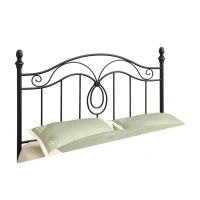 Monarch 60" Arched Scroll Vertical Slat Black Finish Metal Motif Headboard - Fits Full or Queen Size Bed Frame(m-1)