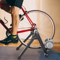 Soozier Indoor Magnetic Bike Trainer Exercise Bicycle Stand Foldable w/ Front Wheel Block Black(m-2)