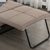 HOMCOM 4-in-1 Multi Function Folding Single Sofa Bed with Retractable Footrest, Convertible Sleeper with Adjustable Backrest For Living Room and Small Spaces, Light Coffee(m-16)