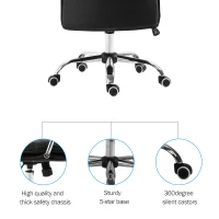 Vinsetto High Back Office Chair Swivel Seat PU Leather Black(m-6)