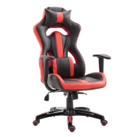 HOMCOM High Back Gaming Chair Bucket Seat with Pillow and Build-in Lumbar Racing Style Adjustable Swivel Recliner Home Red(m-7)