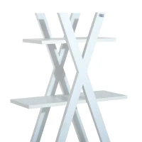 HOMCOM Wooden A Frame Bookshelf 4-tier Ladder Display Shelf Storage Stand Home Furniture White(m-6)