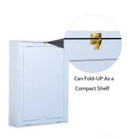 HOMCOM Wall Mounted Fold Out Convertible Desk Laptop Table with Storage Shelf White(m-2)