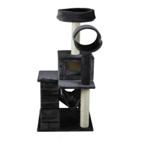 Pawhut Classic Cat Tree Cond Climber Furniture Kitty Scratching Toys House Grey(m-2)